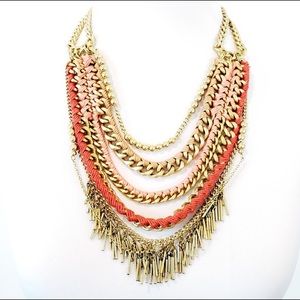 Stella & Dot Coral/Gold Necklace